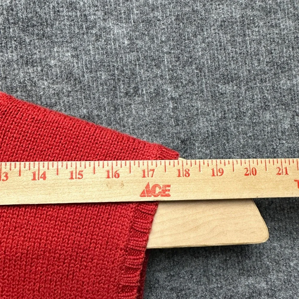 Polo Ralph Lauren Mens XL Red Cotton Knit V-Neck Sweater Vest Blue Pony Logo